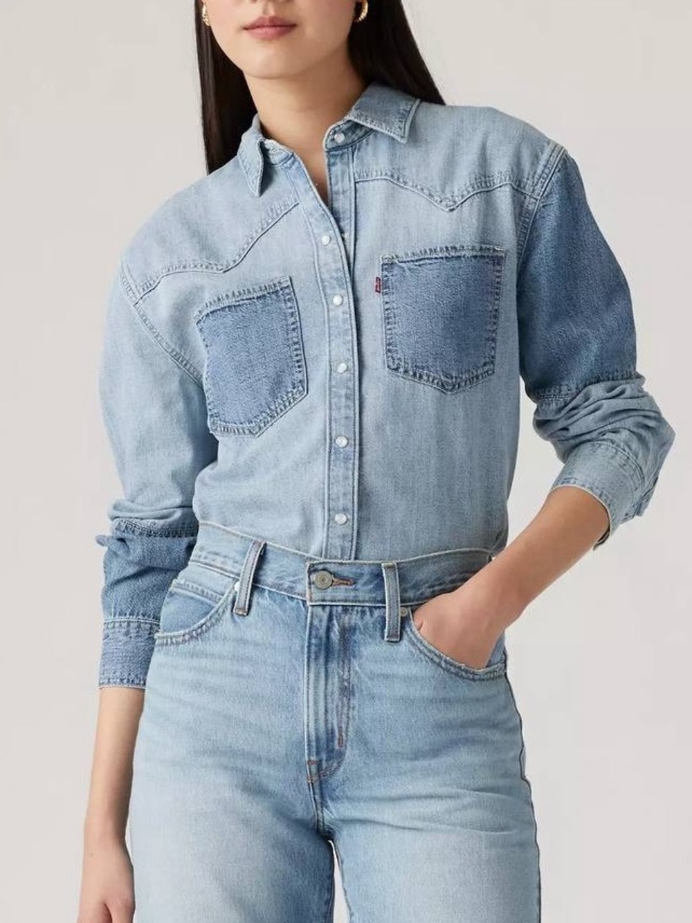 Levi's Light Blue Denim Western Shirt
